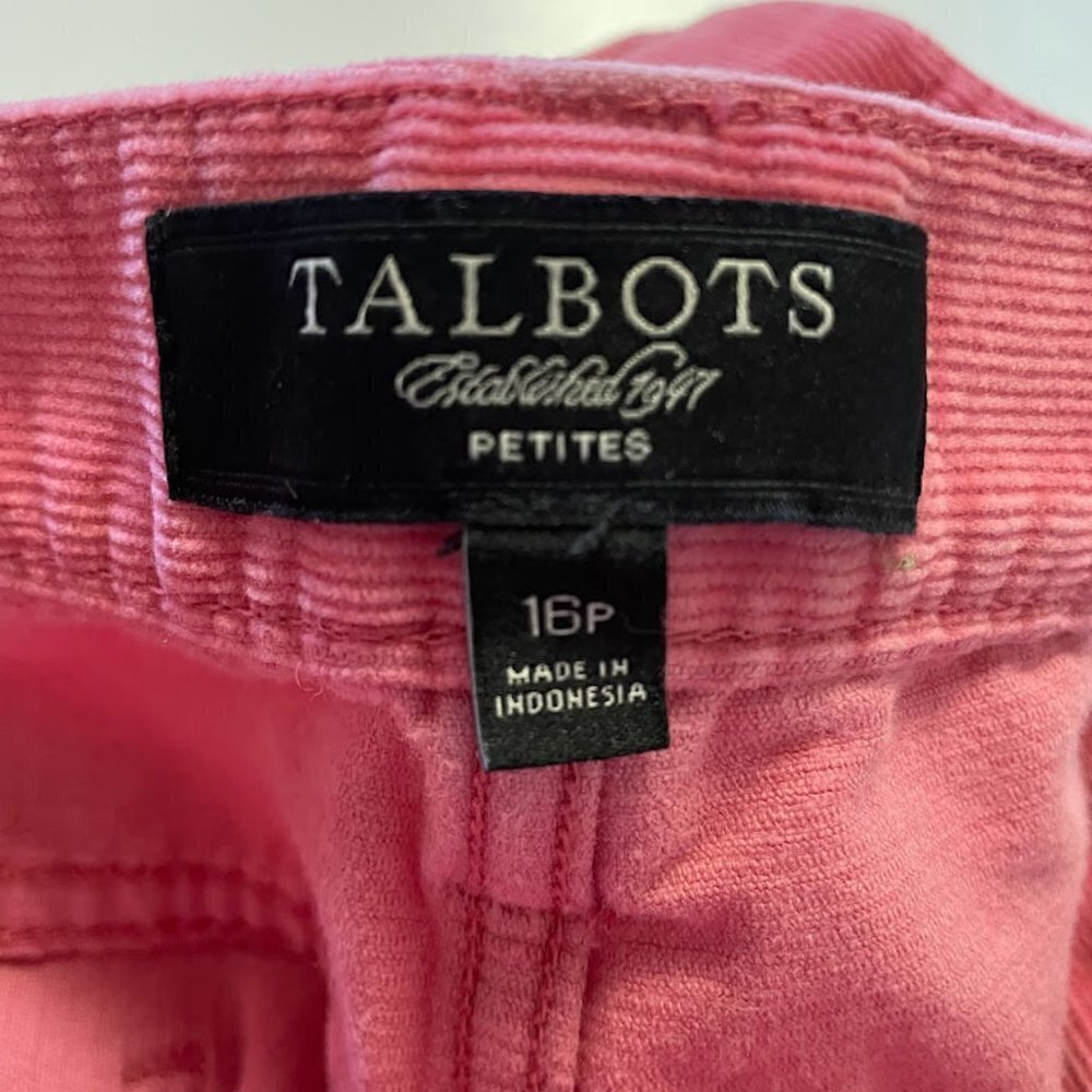 Talbots Pant Trouser Corduroy Barbiecore Pink Signature Boot Holiday Winter 16P - Picture 8 of 12